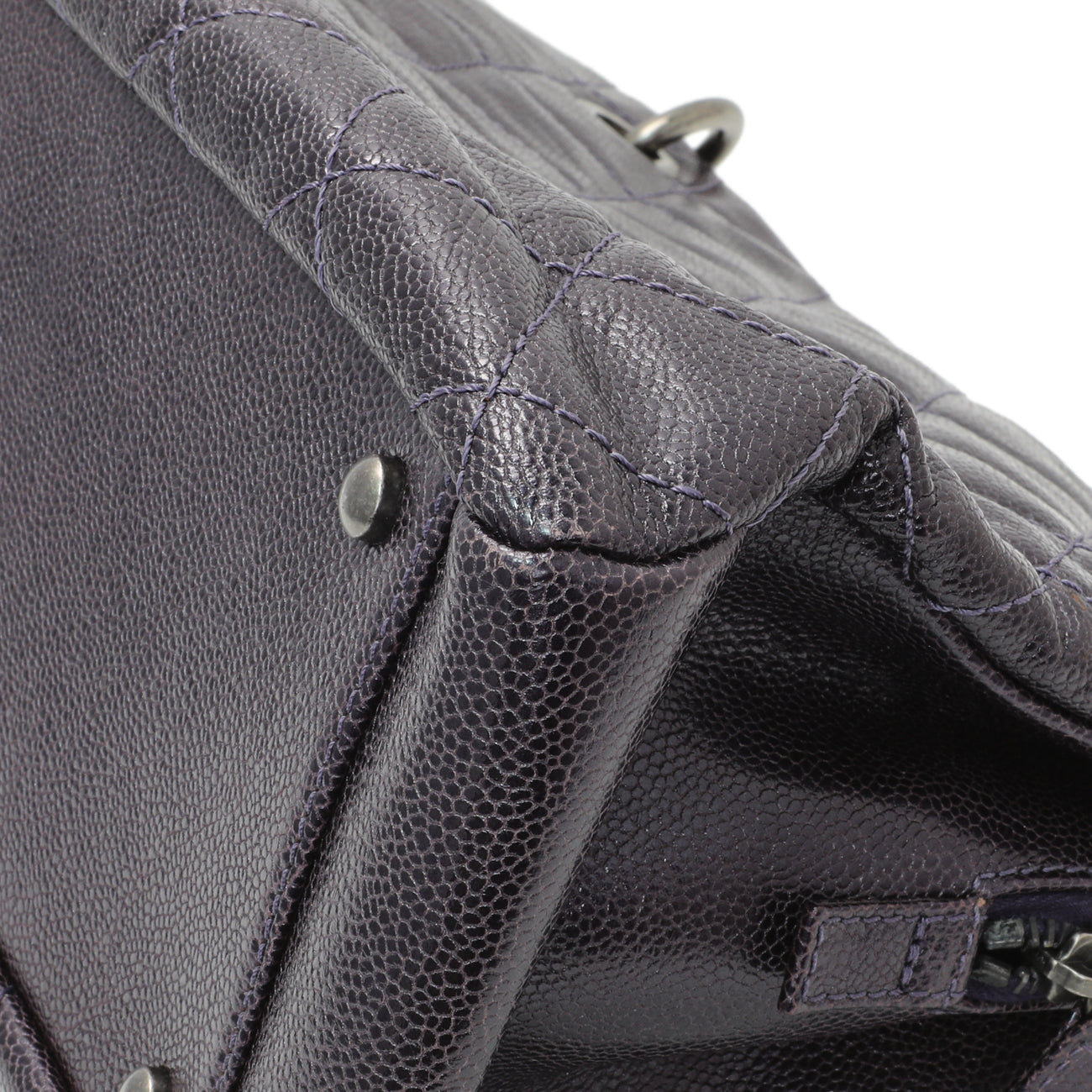 Exclusive Chanel Purple Iridescent Caviar Quilted Chic Shopping Tote — Alternate View 7