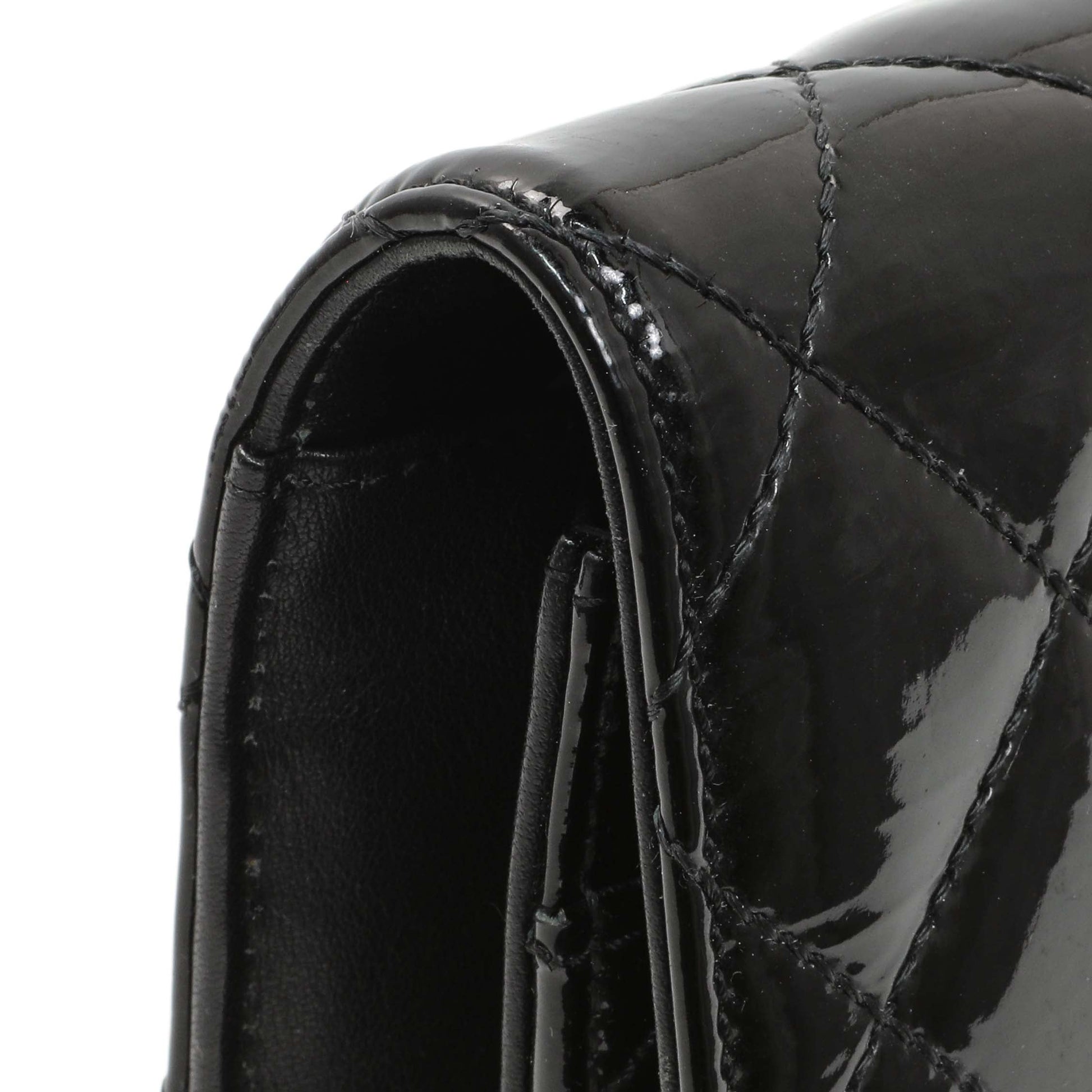 Exclusive Chanel Black Quilted Patent Brilliant Wallet On Chain WOC — Alternate View 8