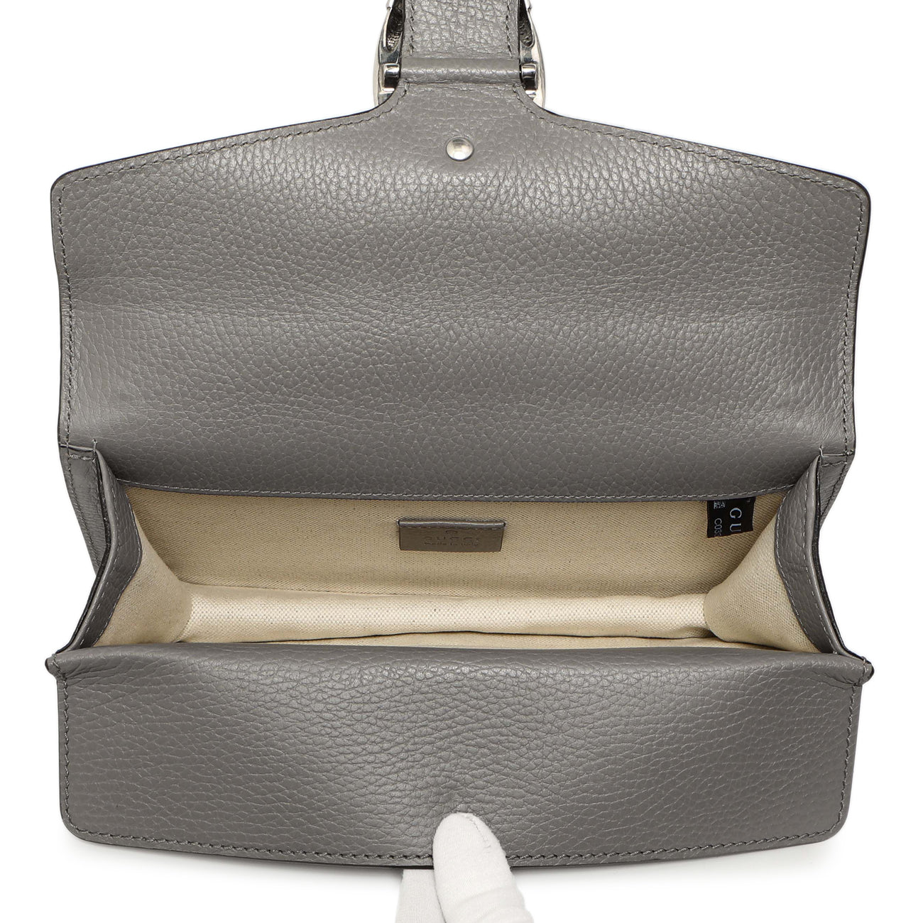 Exclusive Gucci Grey Calfskin Enamel Small Dionysus Shoulder Bag — Alternate View 9