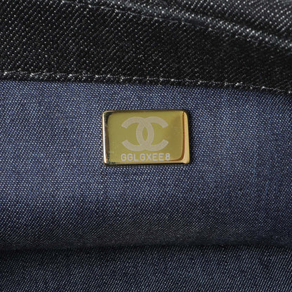 Exclusive Chanel Black Quilted Denim Medium Funky Town Flap — Lifestyle View
