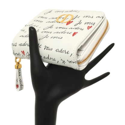 Exclusive Christian Dior White Calfskin Dioramour Je Vous Adore Caro Scarlet Wallet — Alternate View 7
