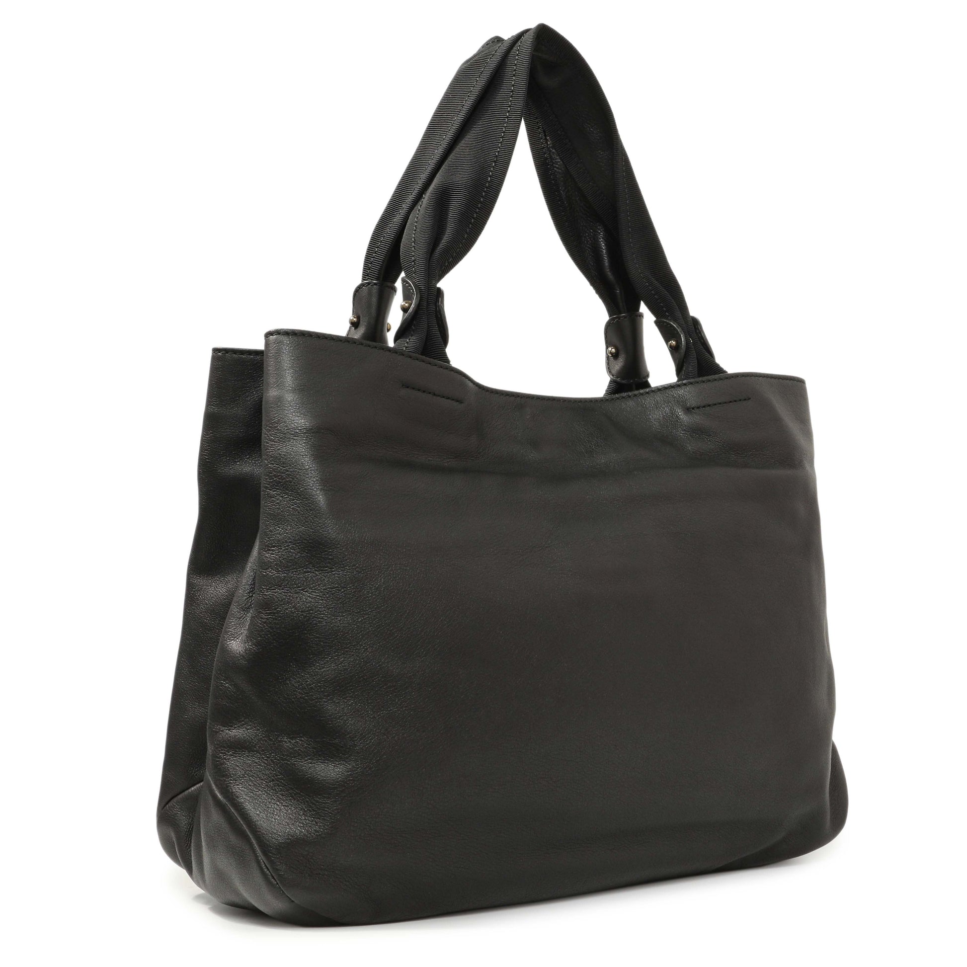Exclusive Salvatore Ferragamo Black Calfskin Vara Tote — Side View