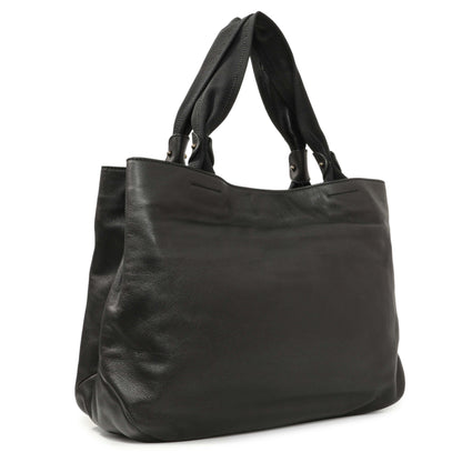 Exclusive Salvatore Ferragamo Black Calfskin Vara Tote — Side View