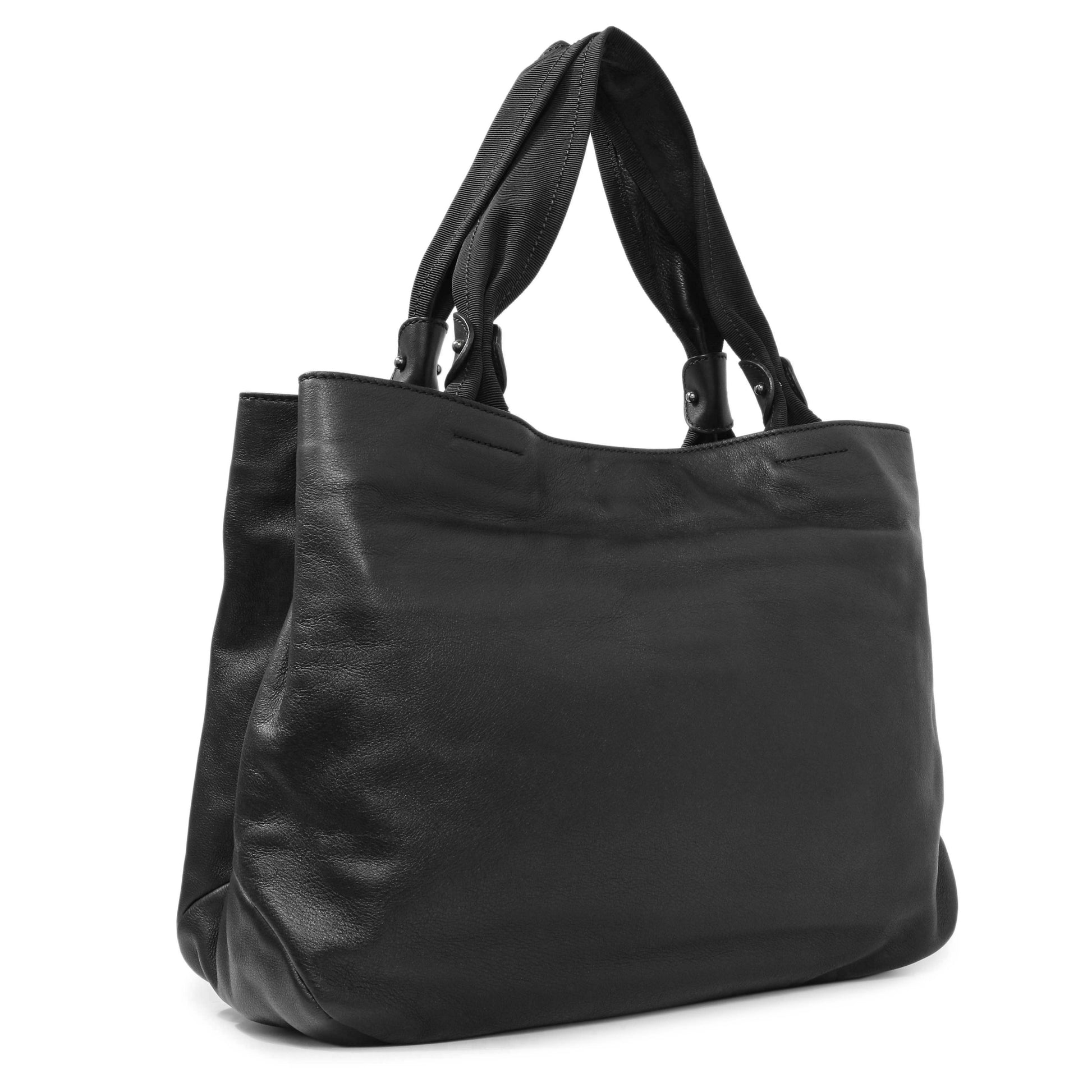 Exclusive Salvatore Ferragamo Black Calfskin Vara Tote — Side View