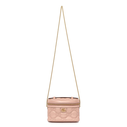 Exclusive Gucci Pink Calfskin GG Matelasse Top Handle Mini Bag — Front View