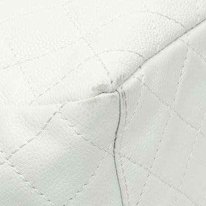 Exclusive Chanel White Quilted Caviar Maxi Single Flap — Top View