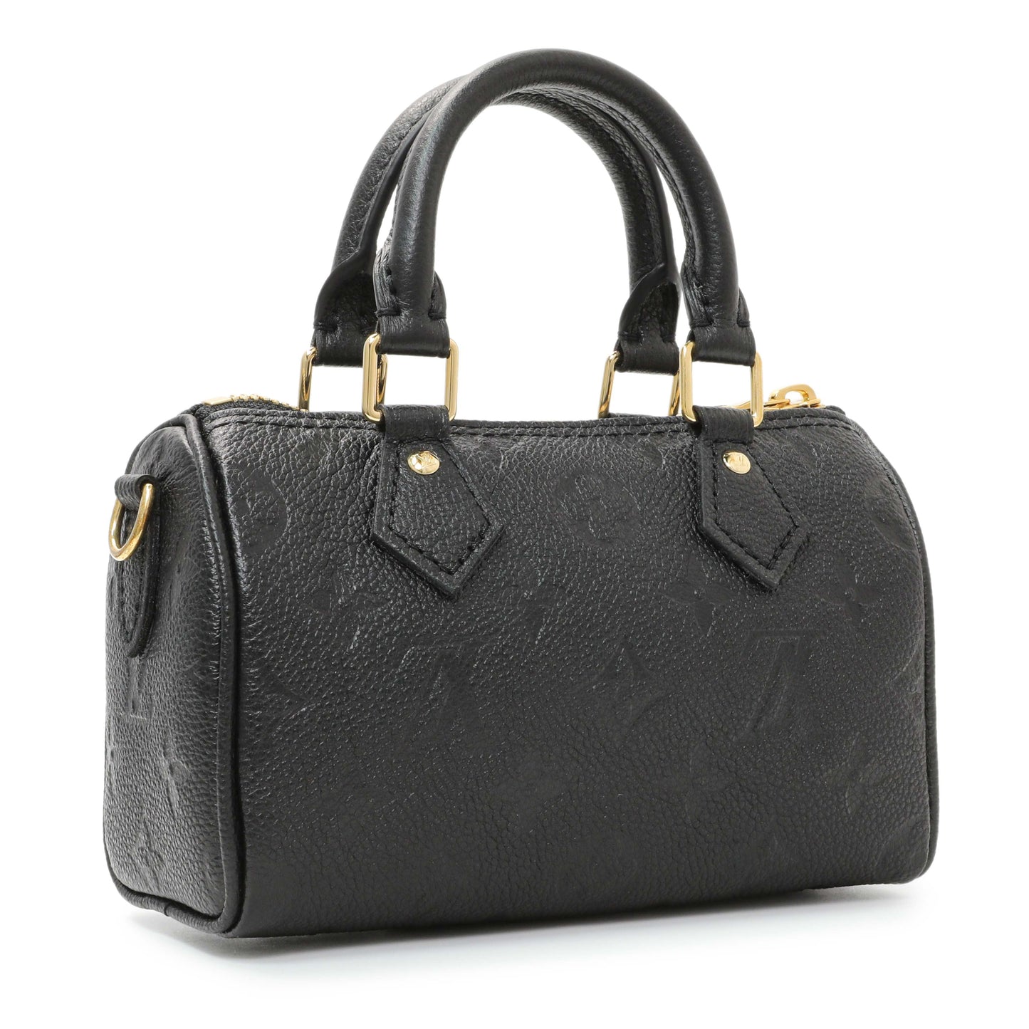 Exclusive Louis Vuitton Black Empreinte Monogram Nano Speedy — Side View