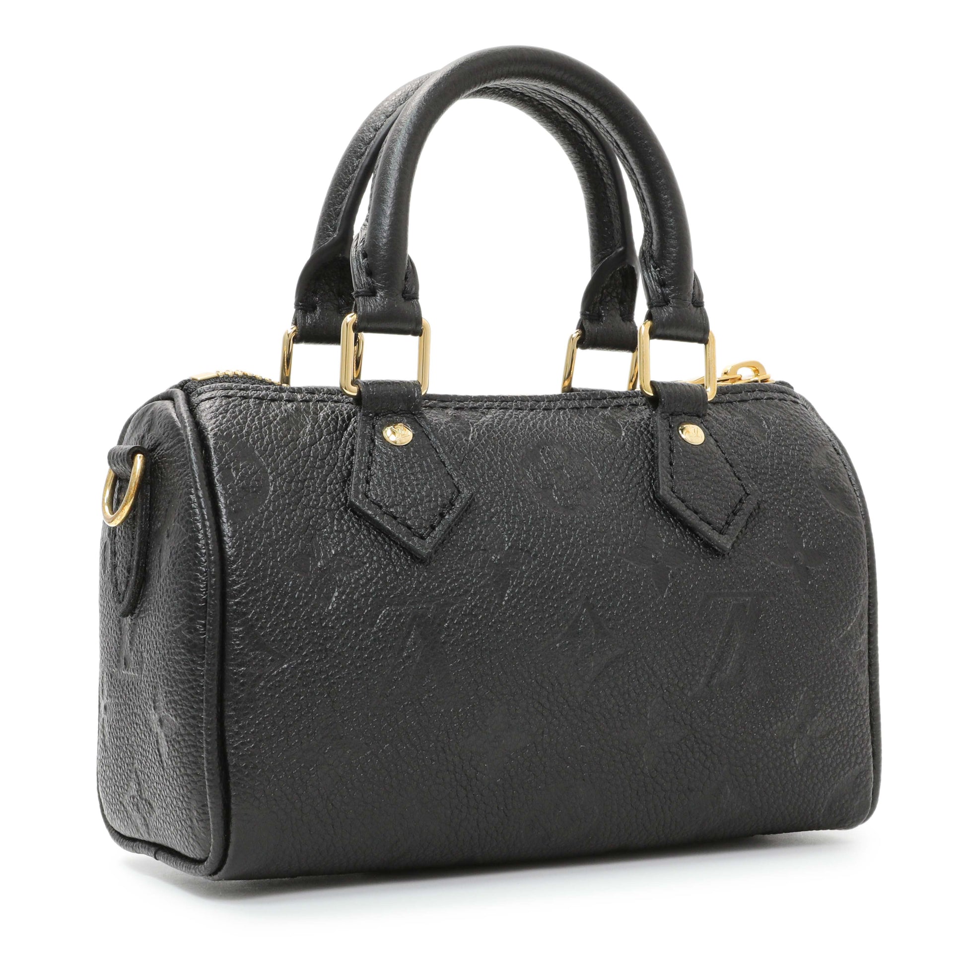 Exclusive Louis Vuitton Black Empreinte Monogram Nano Speedy — Side View