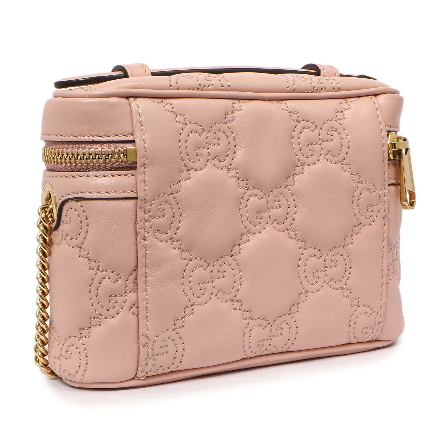 Exclusive Gucci Pink Calfskin GG Matelasse Top Handle Mini Bag — Back View
