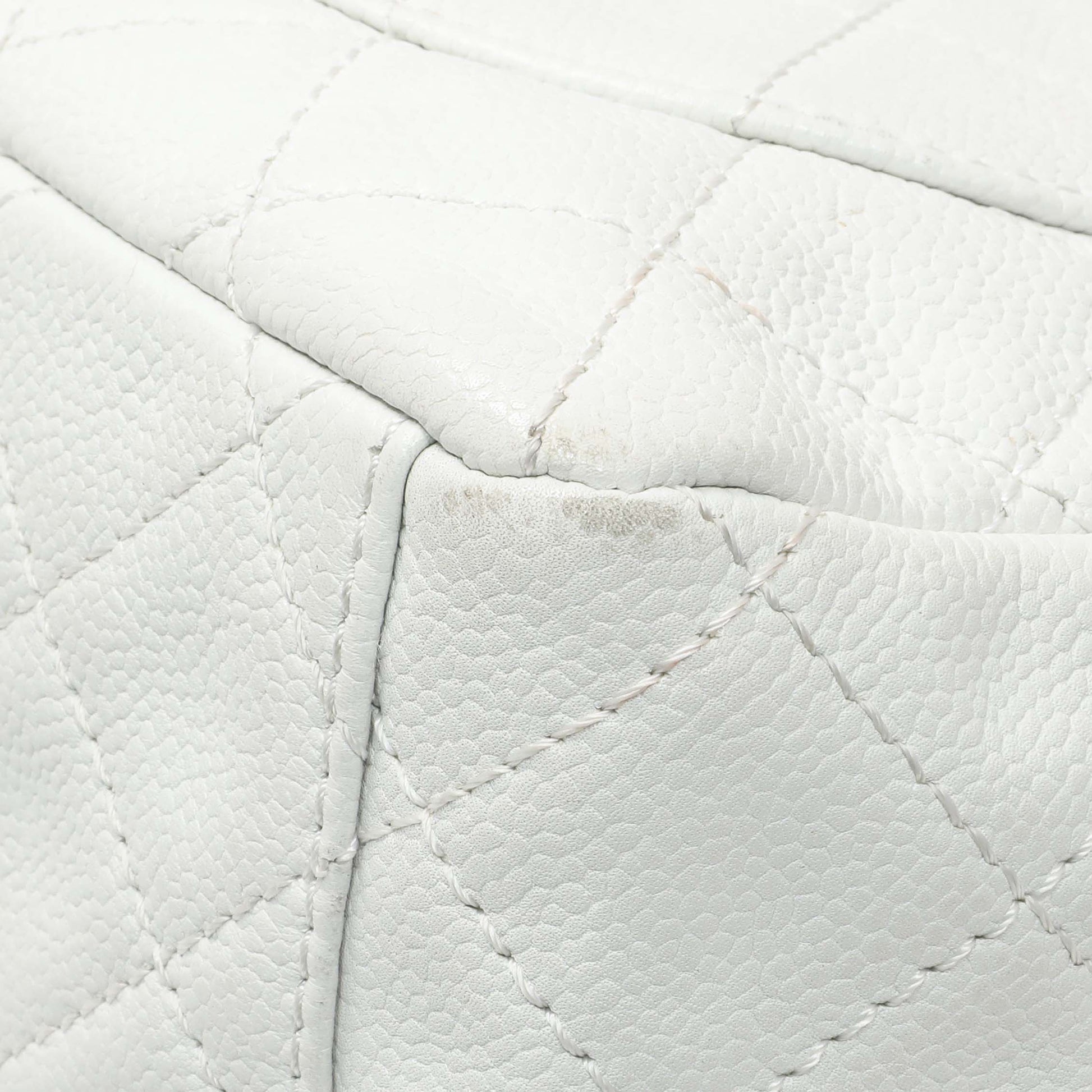 Exclusive Chanel White Quilted Caviar Maxi Single Flap — Alternate View 7