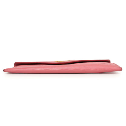 Exclusive Prada Pink Vitello Move Envelope Wallet — Back View