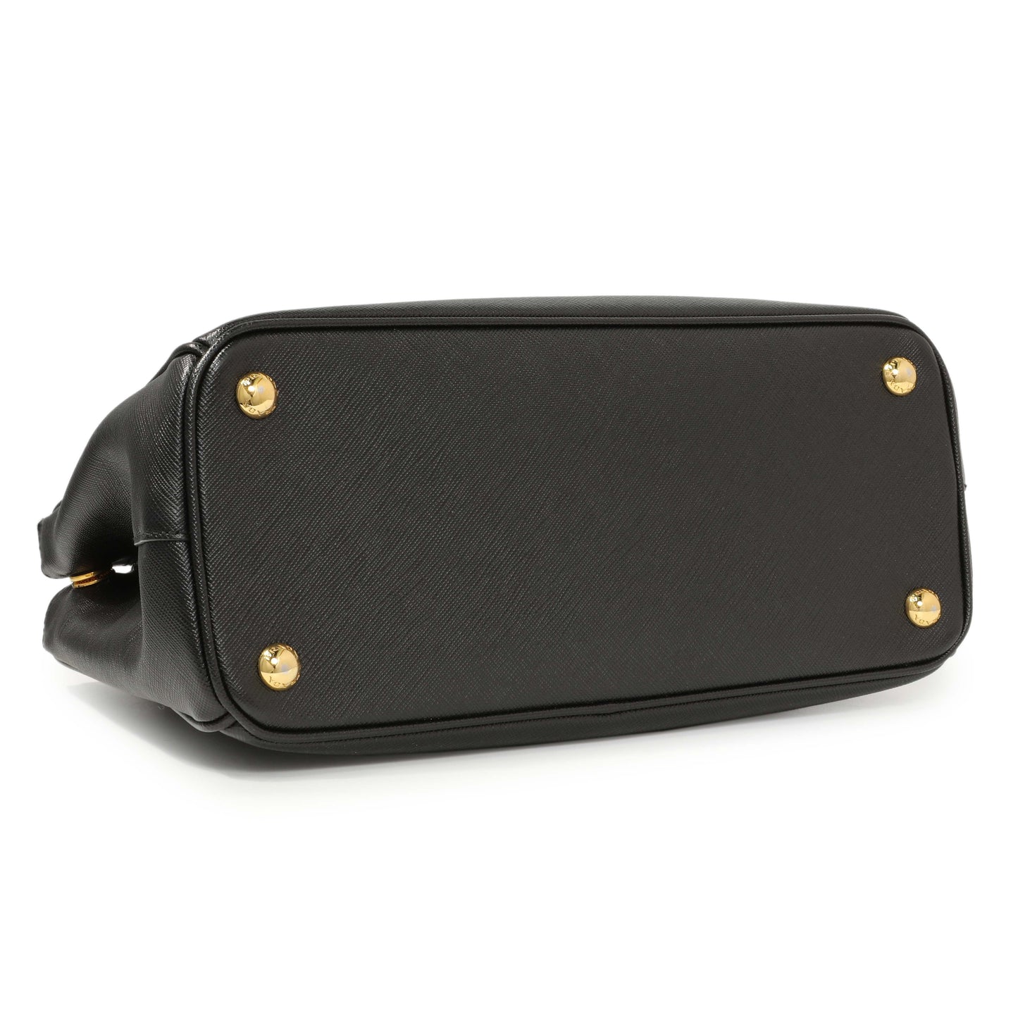 Exclusive Prada Black Saffiano Small Galleria Double Zip Tote — Back View