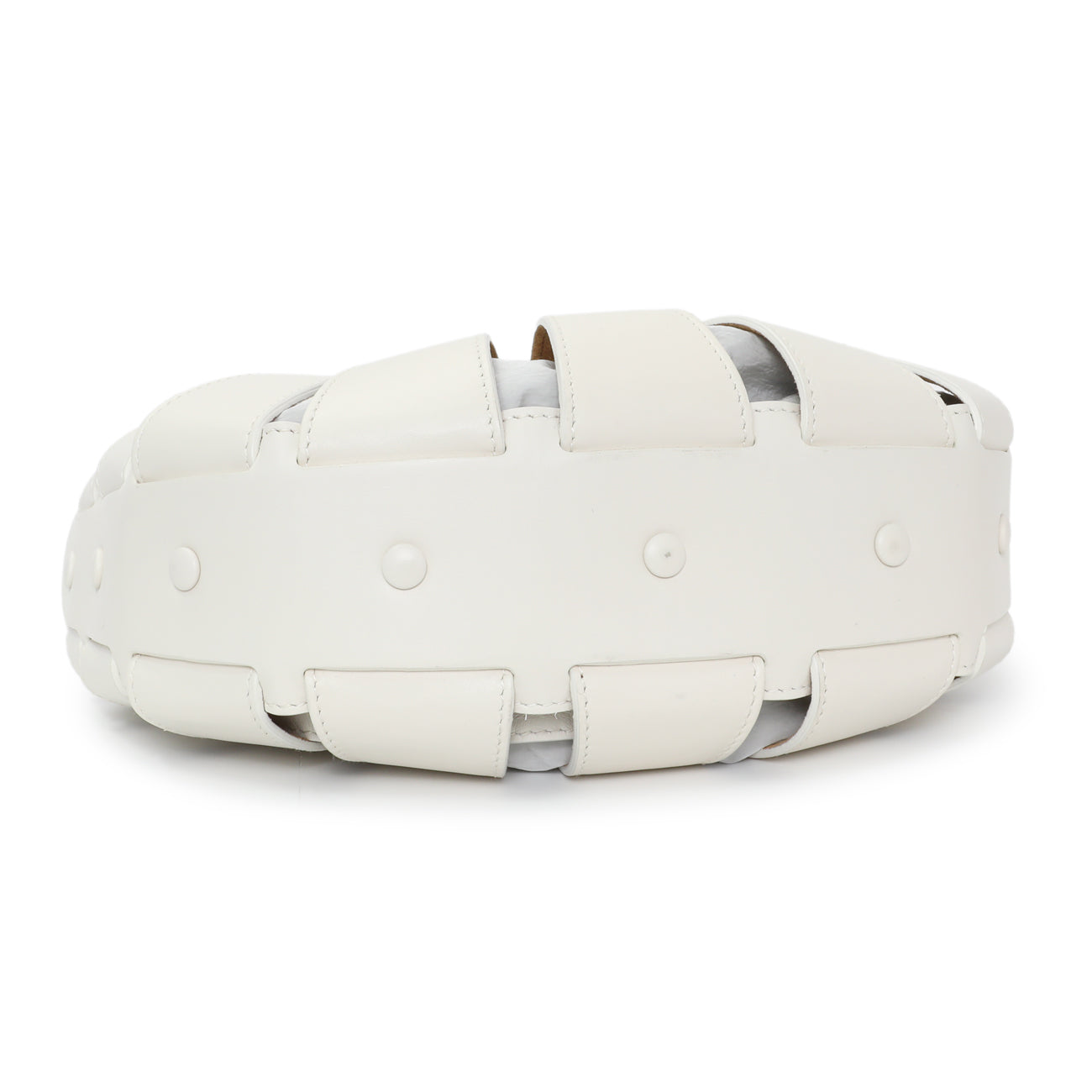 Exclusive Bottega Veneta White Calfskin Small Shell Bag — Back View