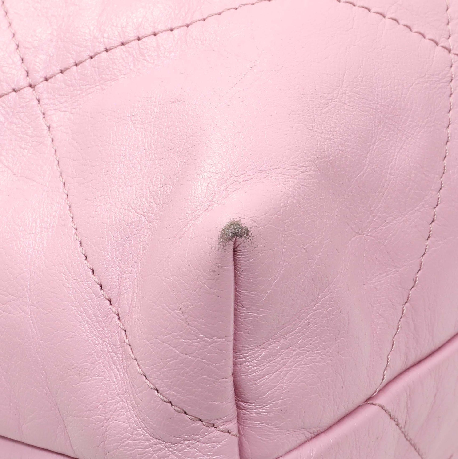 Exclusive Chanel Pink Shiny Calfskin Large Chanel 22 — Top View