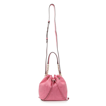 Exclusive Jimmy Choo Pink Juno Leather Bucket Bag — Front View