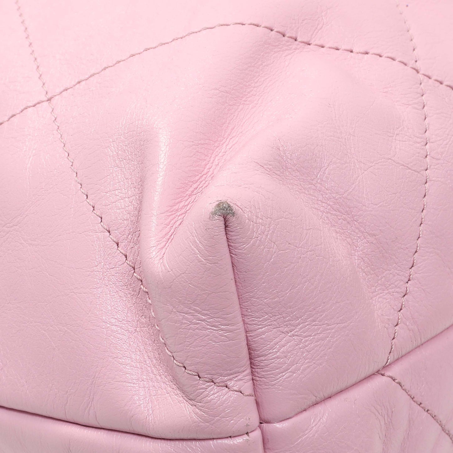 Exclusive Chanel Pink Shiny Calfskin Large Chanel 22 — Lifestyle View