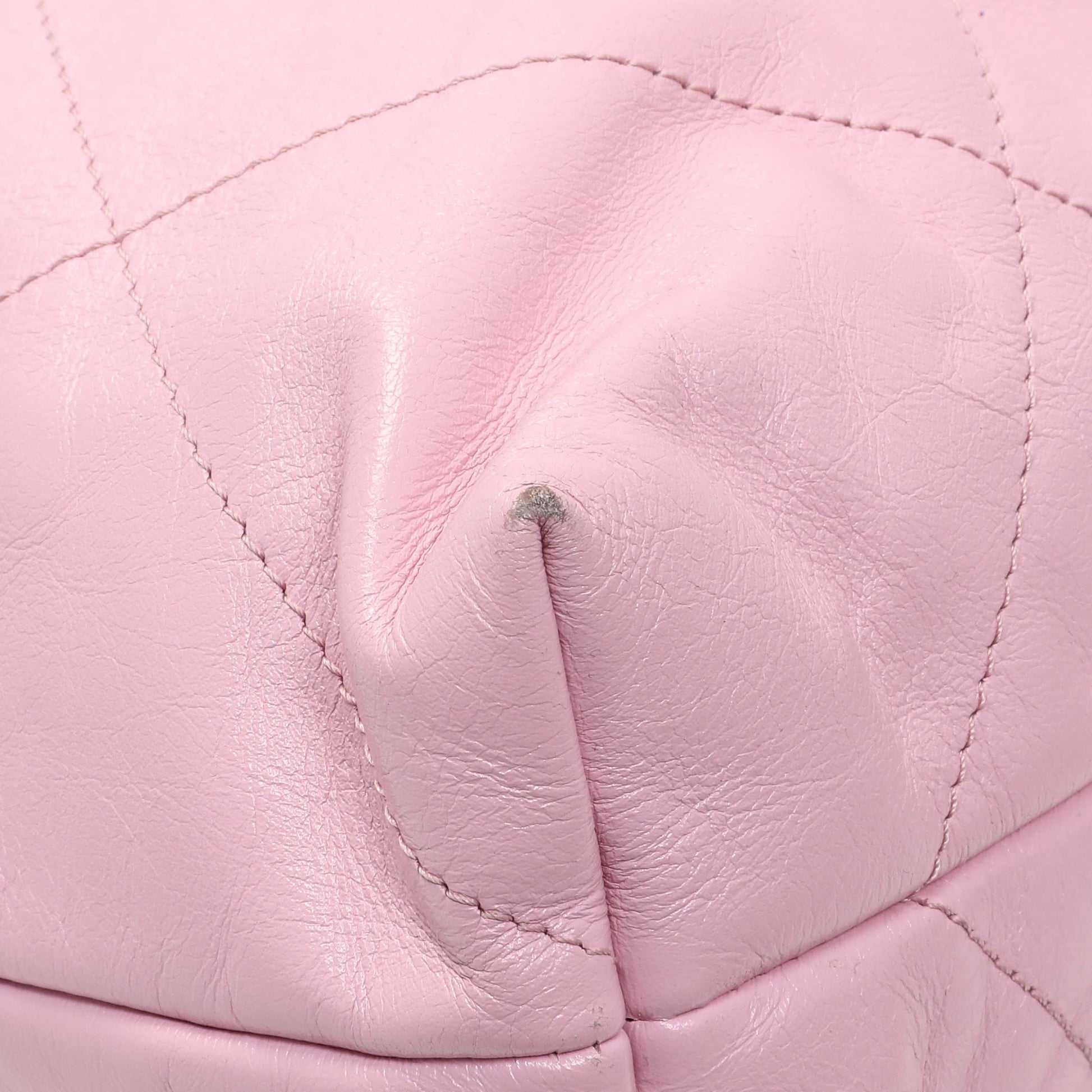 Exclusive Chanel Pink Shiny Calfskin Large Chanel 22 — Lifestyle View