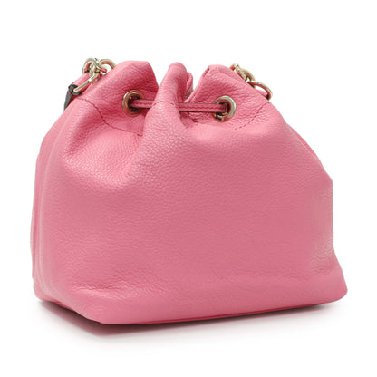 Exclusive Jimmy Choo Pink Juno Leather Bucket Bag — Side View