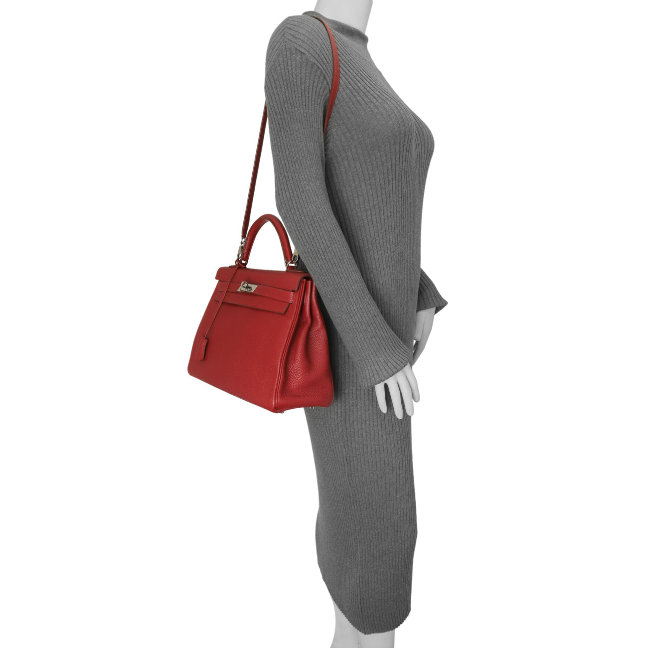 Exclusive Hermes Rouge Garance Togo Kelly Retourne 32 — Alternate View 13