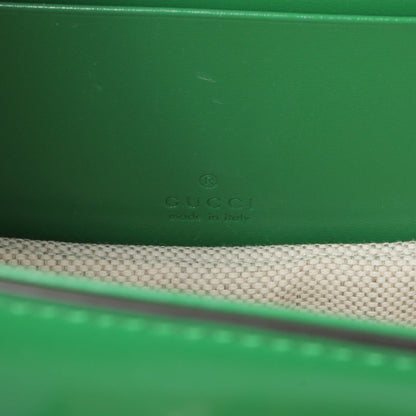 Exclusive Gucci Green Calfskin Mini Bamboo 1947 Top Handle Bag — Detail View