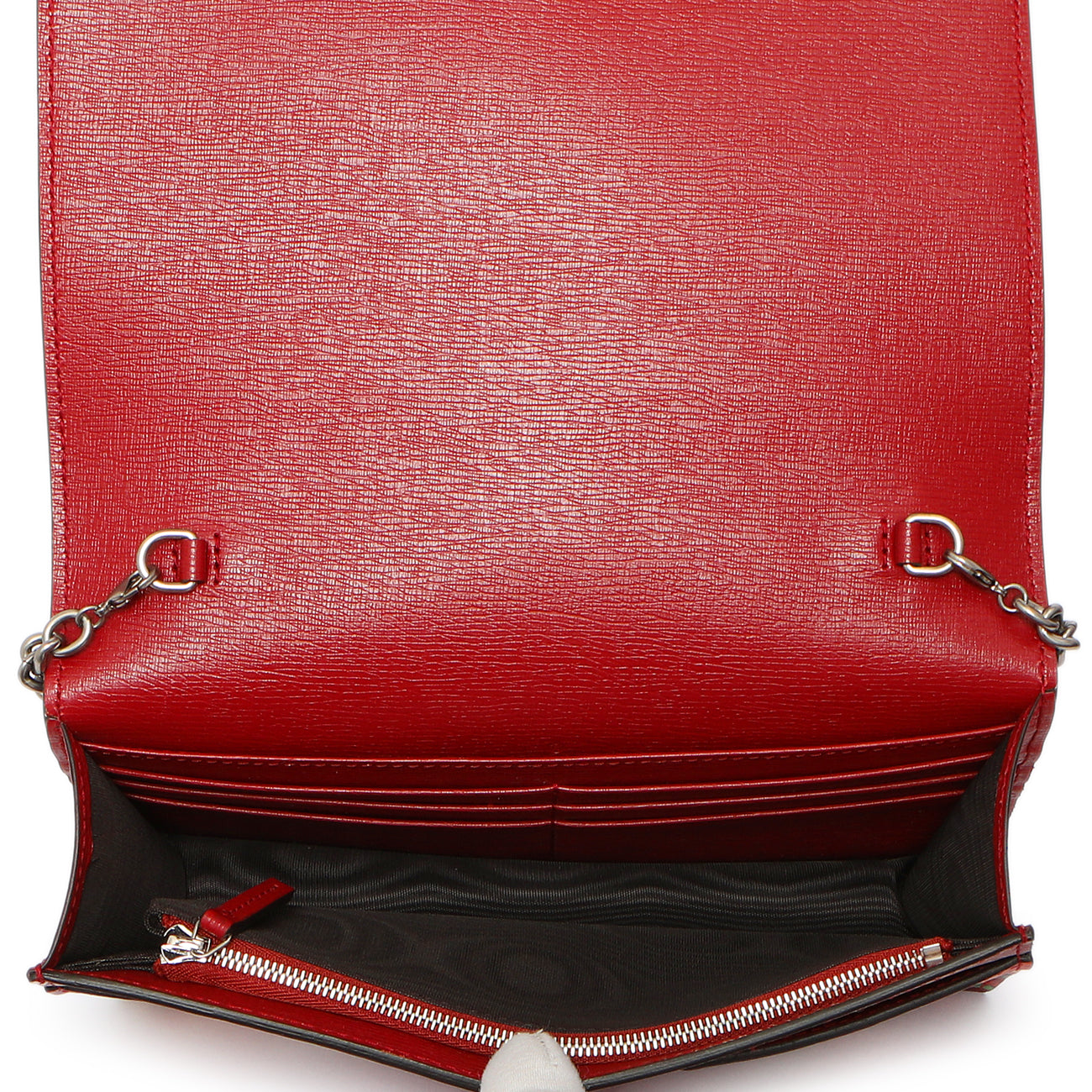 Exclusive Gucci Cherry Calfskin Blooms Print Chain Wallet — Detail View