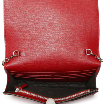 Exclusive Gucci Cherry Calfskin Blooms Print Chain Wallet — Detail View