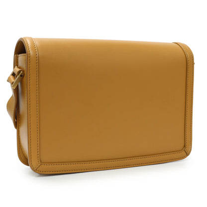 Exclusive Saint Laurent Dark Sun (Tan) Box Calfskin Medium Solferino Satchel — Side View