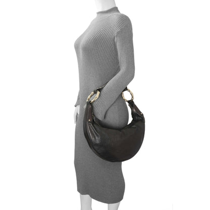 Exclusive Gucci Guccissima Half Moon Bamboo Ring Hobo — Alternate View 8