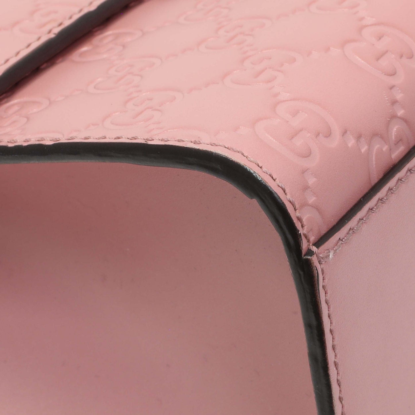 Exclusive Gucci Pink Calfskin Medium Guccissima Padlock Flap Shoulder Bag — Top View