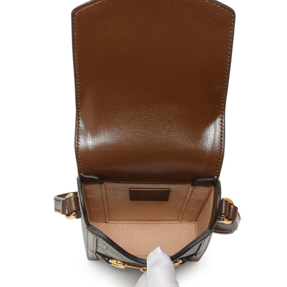 Exclusive Gucci GG Supreme Monogram Mini Horsebit 1955 Shoulder Bag — Top View