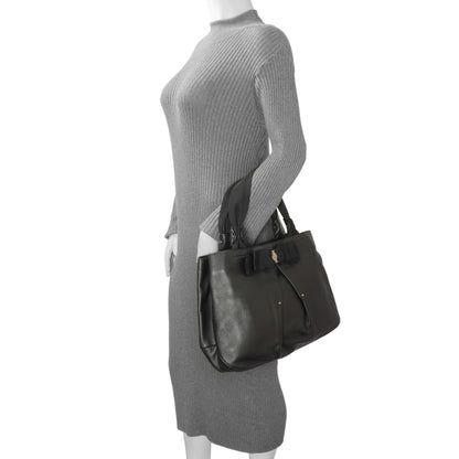 Exclusive Salvatore Ferragamo Black Calfskin Vara Tote — Alternate View 7