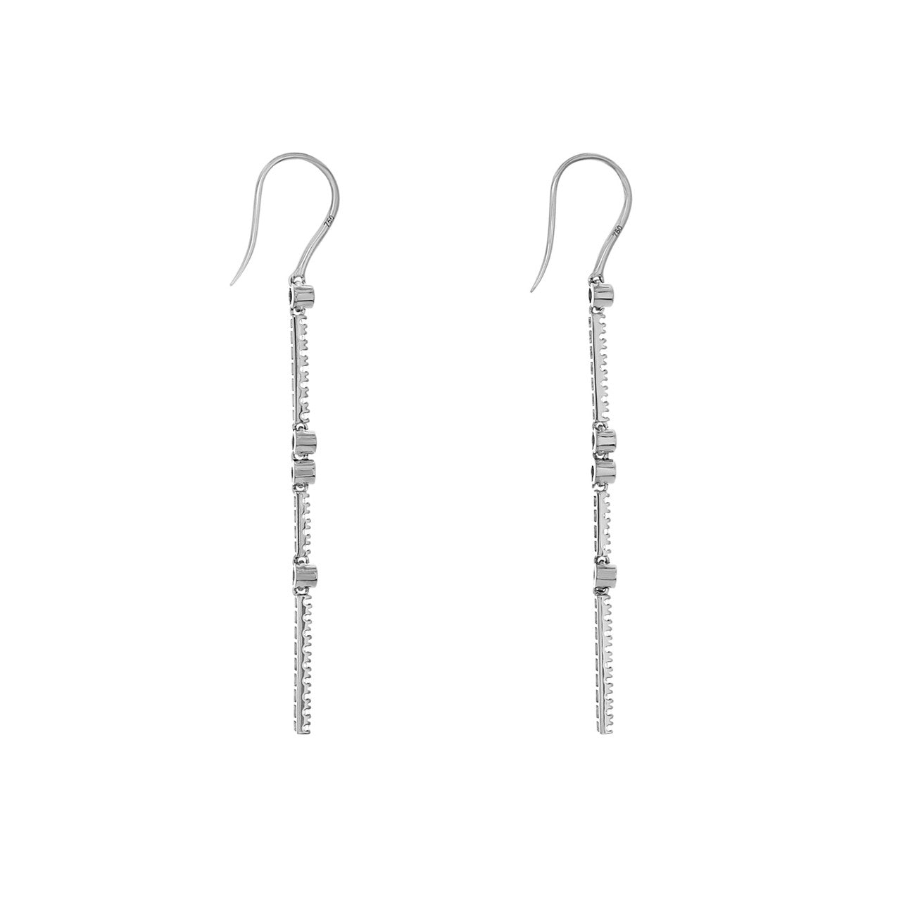 Exclusive 18k White Gold 0.84 Carat Riviere Earrings — Side View