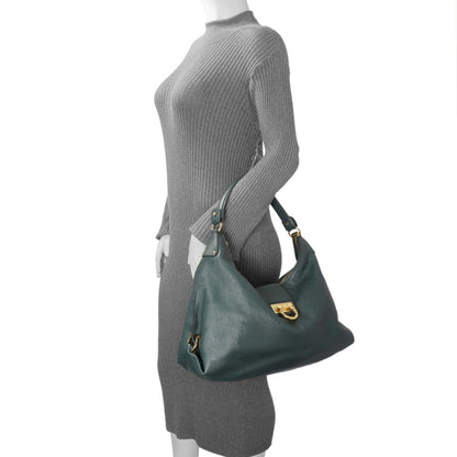 Exclusive Salvatore Ferragamo Teal Calfskin Fanisa Gancini Hobo — Alternate View 12