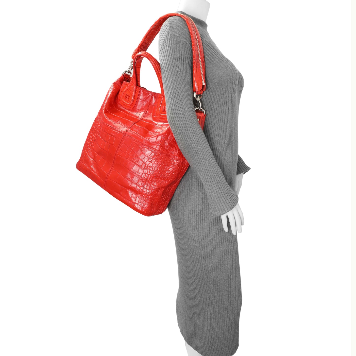 Exclusive Givenchy Red Crocodile Embossed Calfskin North South Nightingale — Alternate View 9