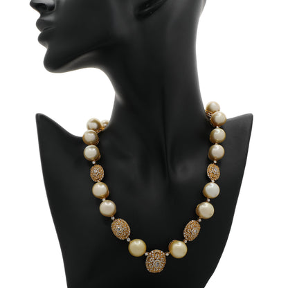 Exclusive 18K Yellow Gold South Sea Pearl Diamond Necklace — Back View
