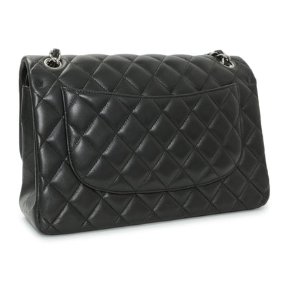Exclusive Chanel Black Quilted Lambskin Jumbo Double Flap — Side View