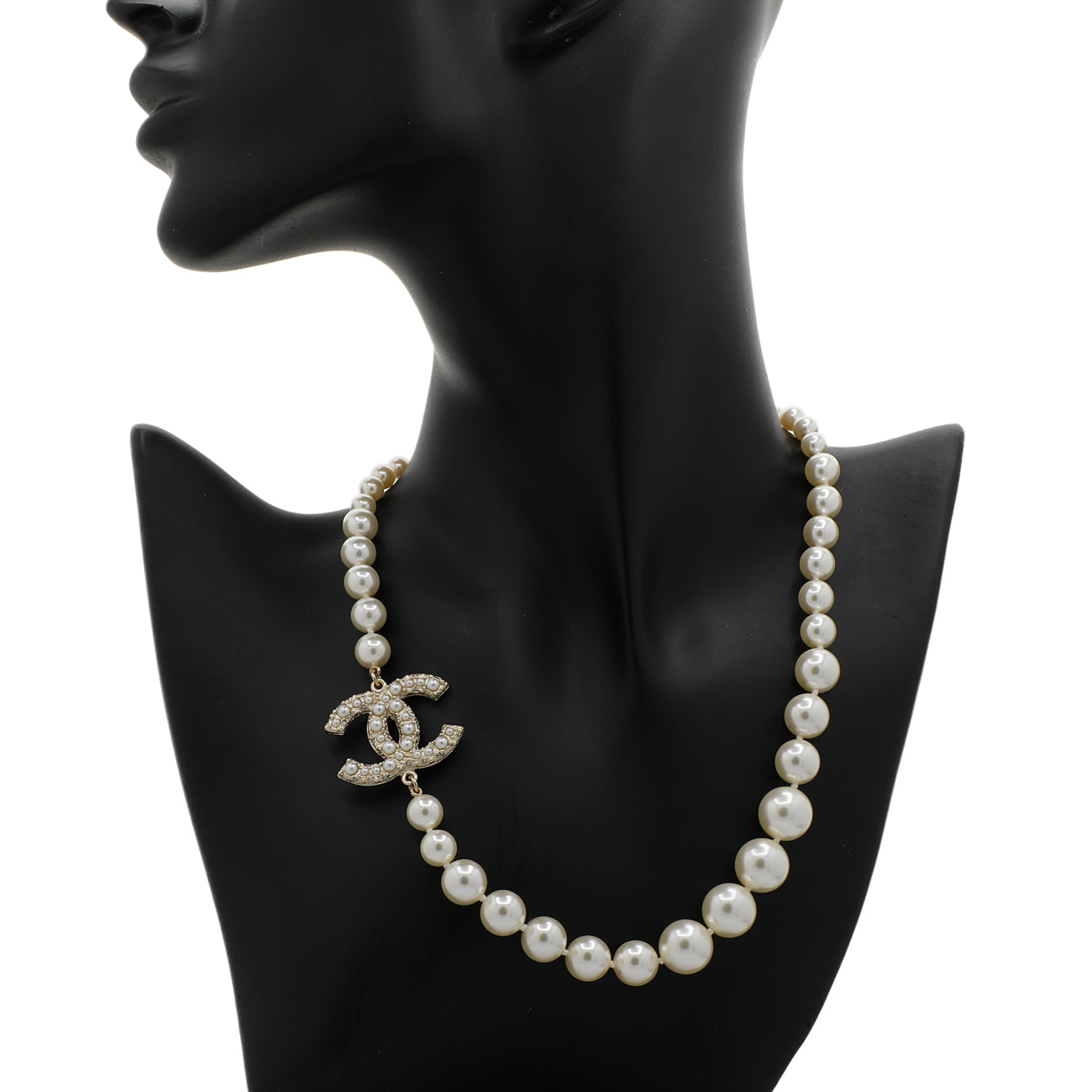 Exclusive Chanel Pearl CC Choker Necklace — Top View