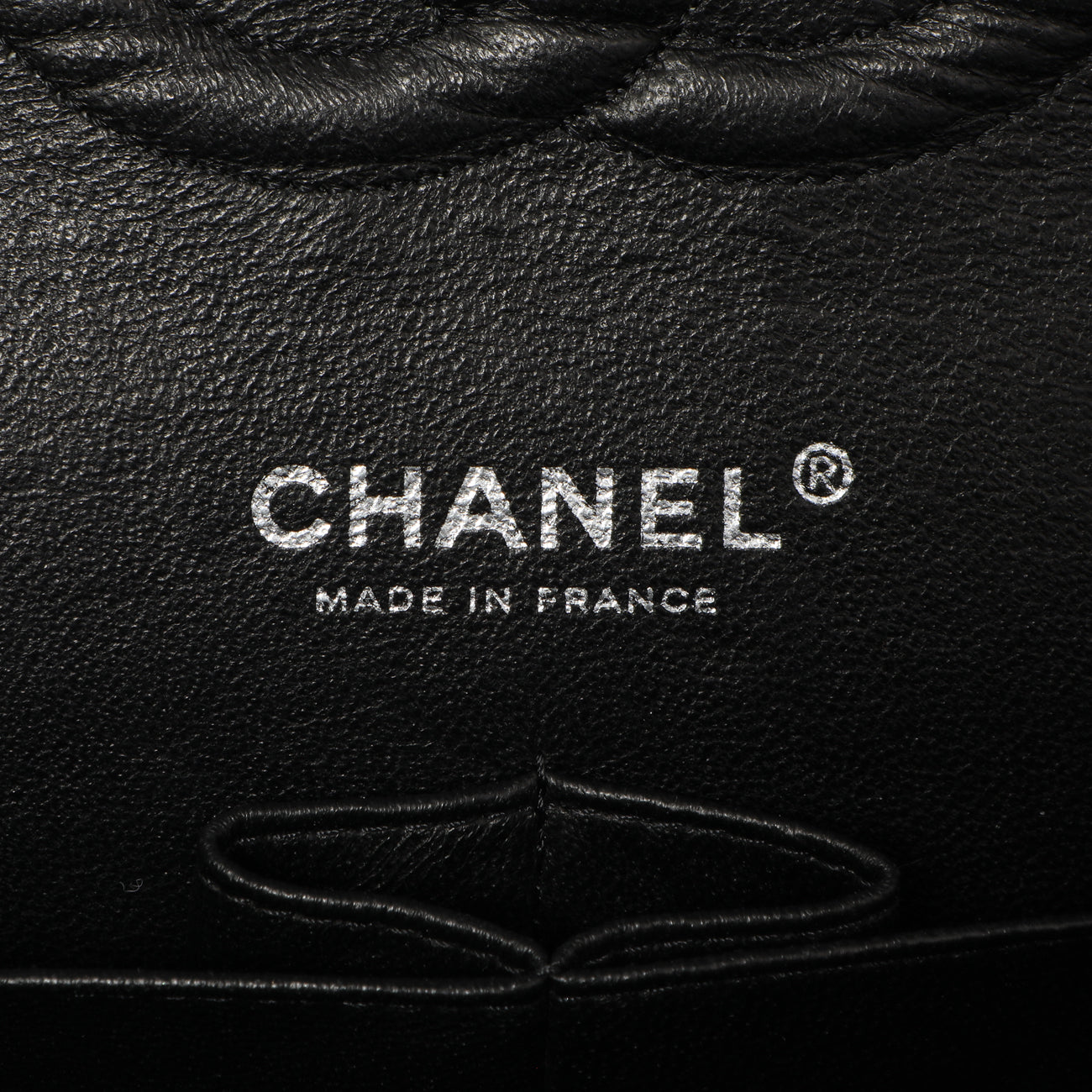 Exclusive Chanel Black Quilted Caviar Medium Classic Double Flap — Detail View