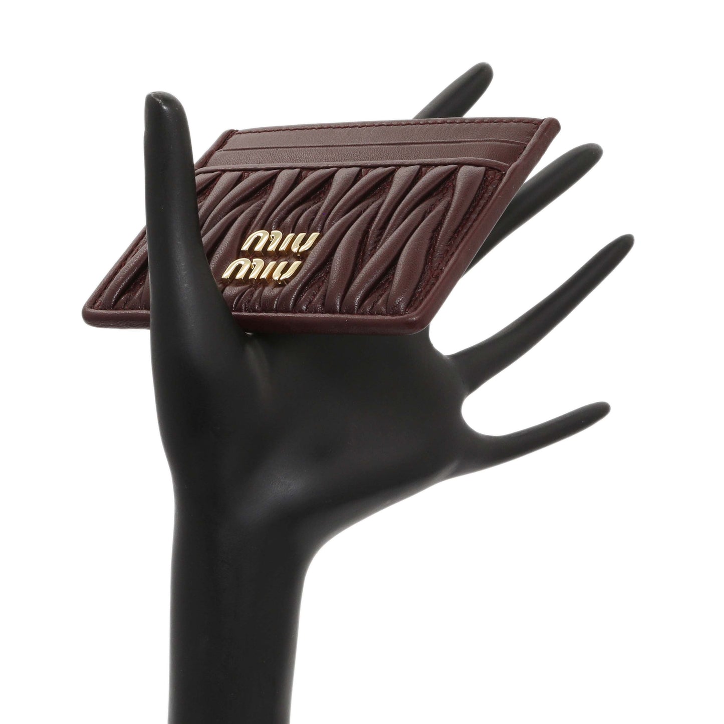 Exclusive Miu Miu Burgundy Nappa Matelasse Card Case — Alternate View 7