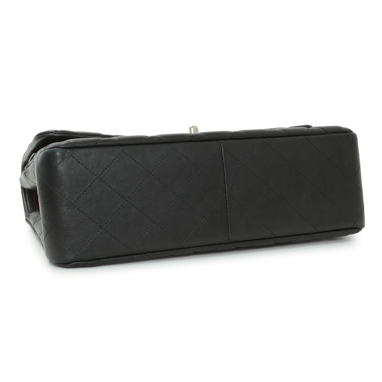 Exclusive Chanel Black Quilted Lambskin Jumbo Double Flap — Back View