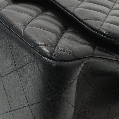 Exclusive Chanel Black Quilted Lambskin Jumbo Double Flap — Detail View