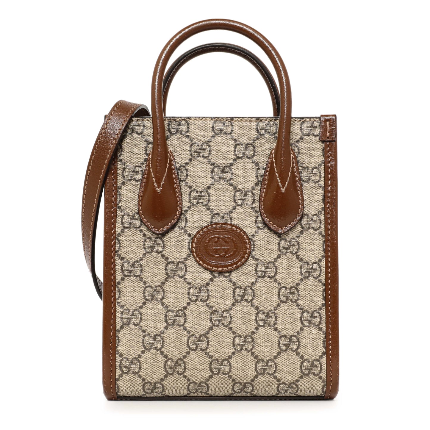Exclusive Gucci GG Supreme Monogram Mini Retro Interlocking G Tote Bag — Front View