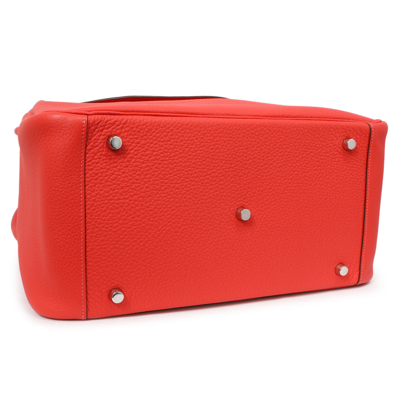 Exclusive Hermes Rouge Pivoine Clemence Lindy 34 — Back View