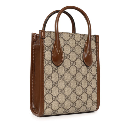 Exclusive Gucci GG Supreme Monogram Mini Retro Interlocking G Tote Bag — Side View