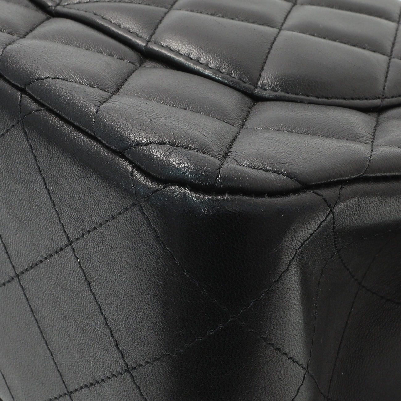 Exclusive Chanel Black Quilted Lambskin Jumbo Double Flap — Alternate View 7
