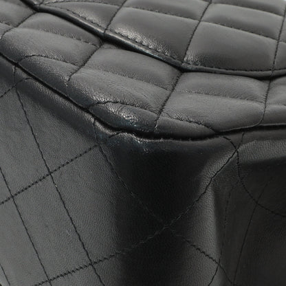 Exclusive Chanel Black Quilted Lambskin Jumbo Double Flap — Alternate View 7
