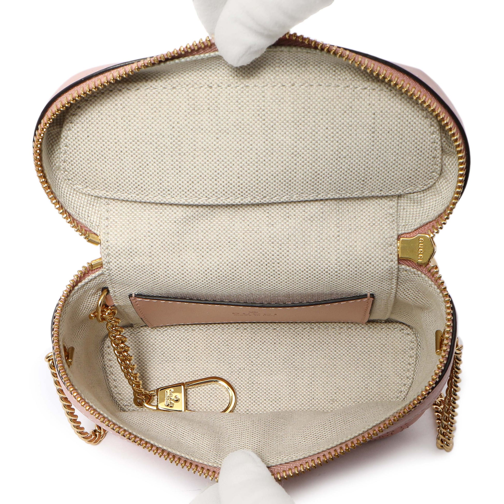 Exclusive Gucci Pink Calfskin GG Matelasse Top Handle Mini Bag — Detail View