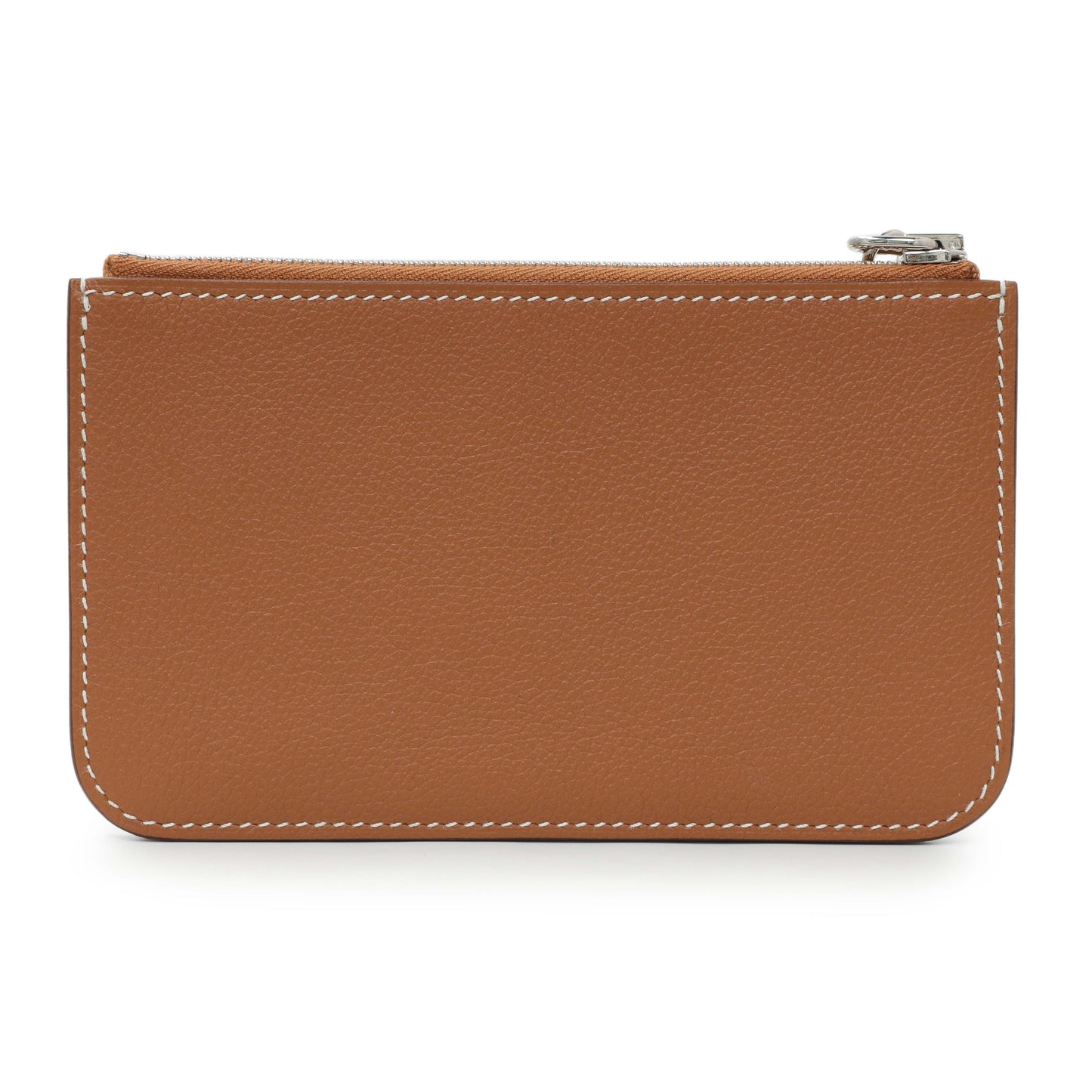 Exclusive Hermes Gold Evercolor Zipengo Chain D'Ancre Card Holder — Side View