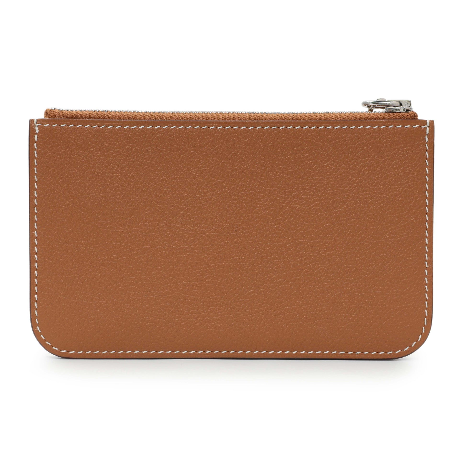 Exclusive Hermes Gold Evercolor Zipengo Chain D'Ancre Card Holder — Side View