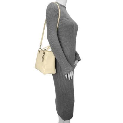 Exclusive Christian Dior Ivory Patent Cannage Medium Lady Dior — Alternate View 11